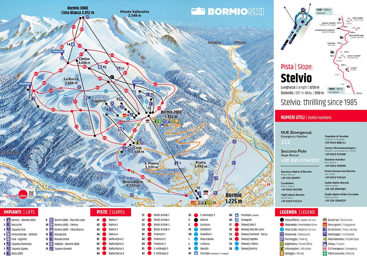 Bormio ski mapa