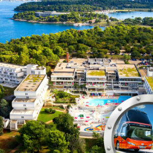 Zkrácená dovolená na Istrii v hotelu Delfin s bazénem a dopravou v ceně